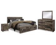 Derekson King Storage Bed, Dresser, Mirror and 2 Nightstands