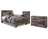 Derekson Full Panel Bed, Dresser and Chest
