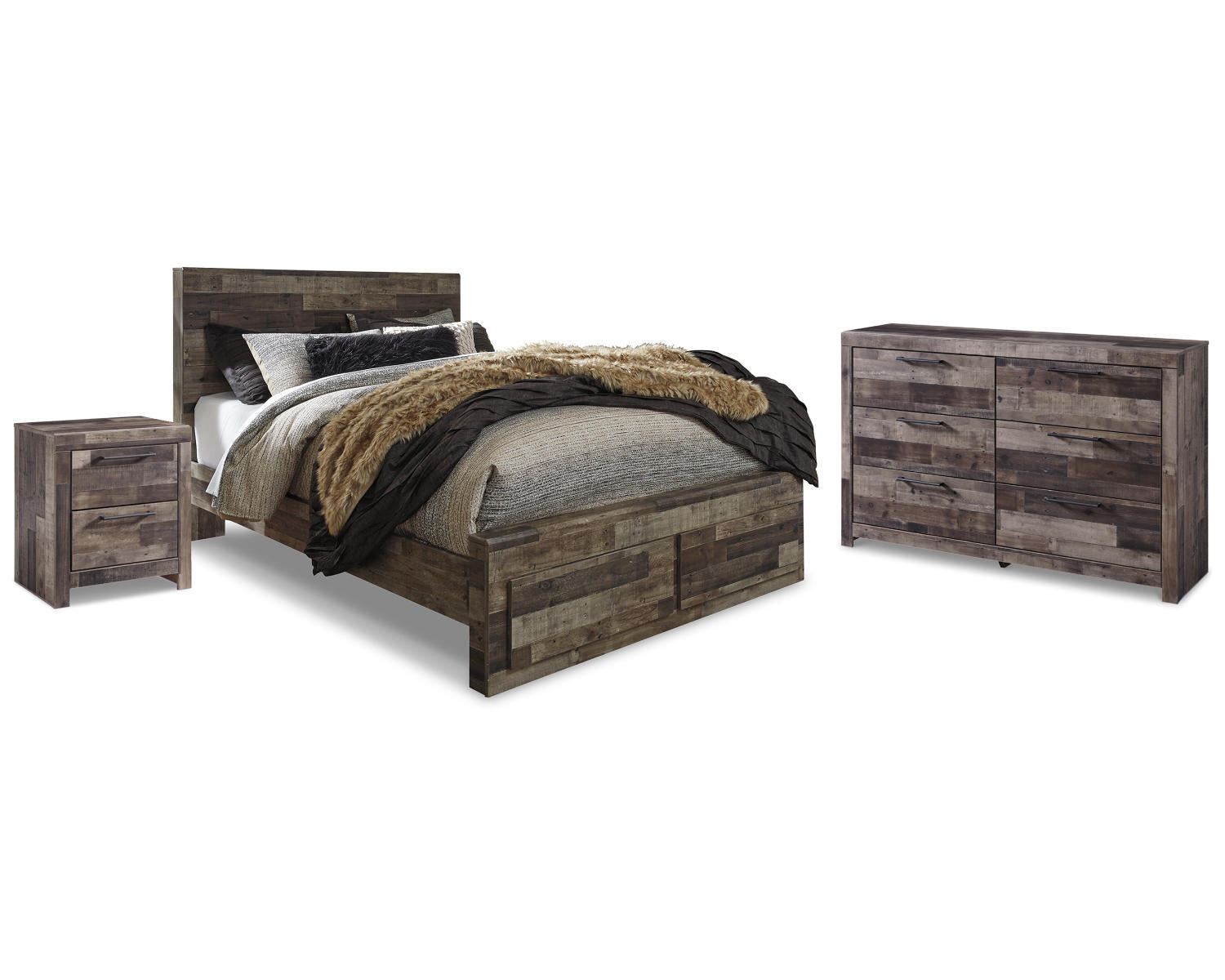 Derekson Queen Panel Storage Bed, Dresser and Nightstand