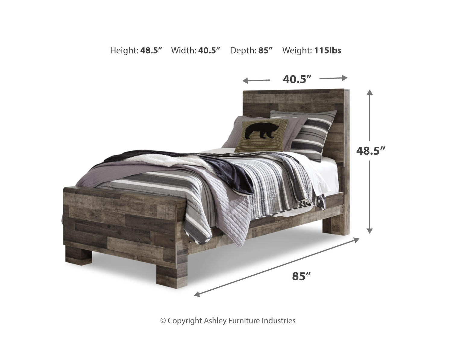 Derekson Twin Panel Bed and Chest