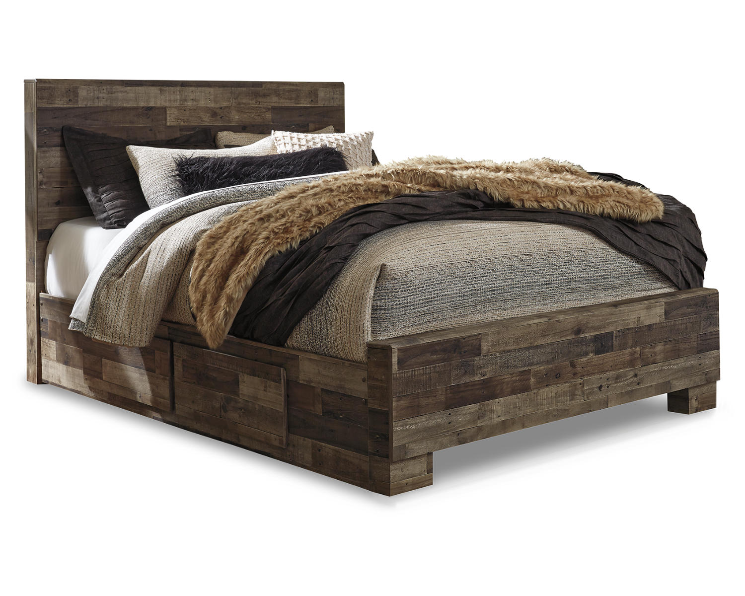 Derekson Queen Panel Bed with 2 Side Storage