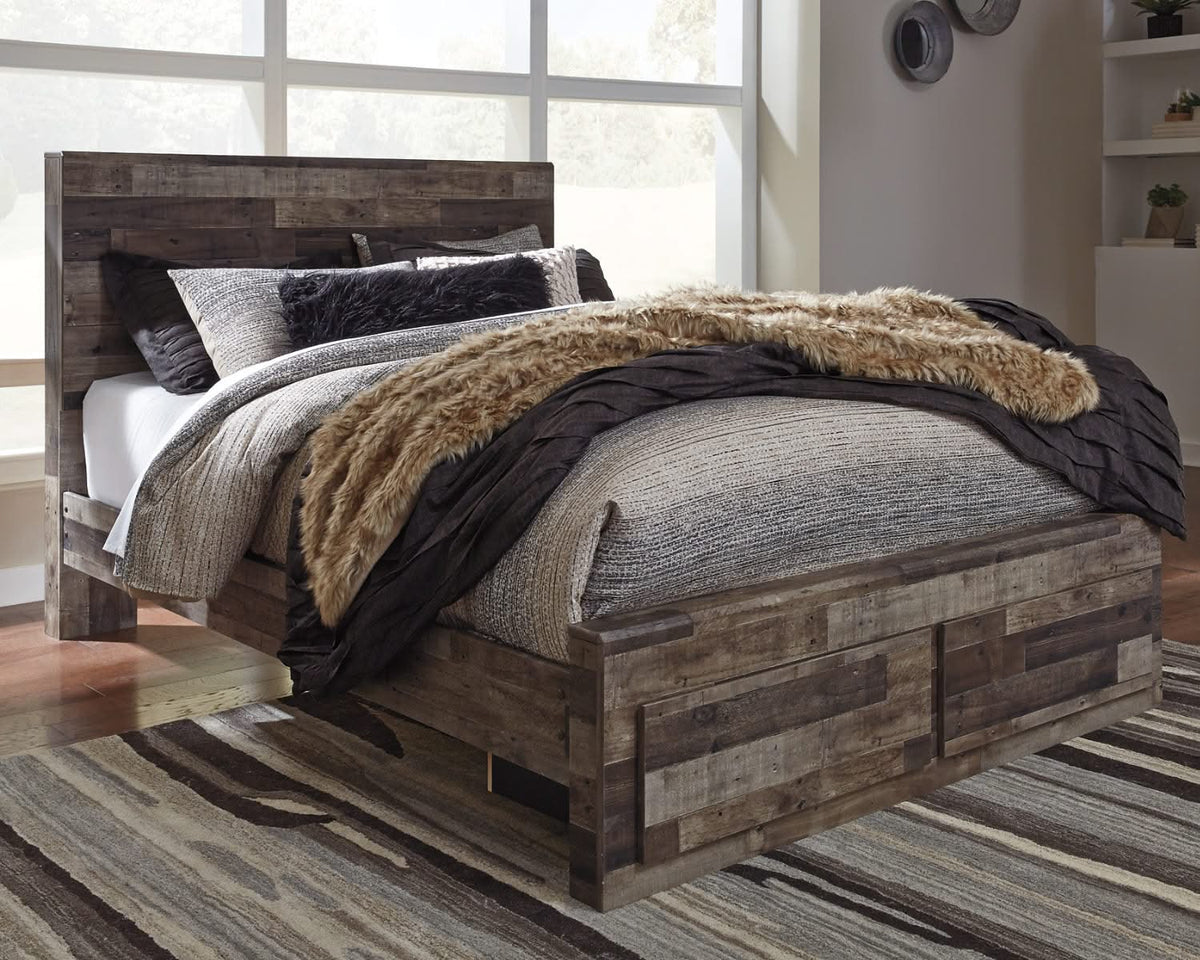 Derekson Queen Panel Storage Bed and 2 Nightstands