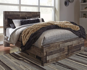 Derekson Queen Storage Bed, Dresser, Mirror, Chest and 2 Nightstands