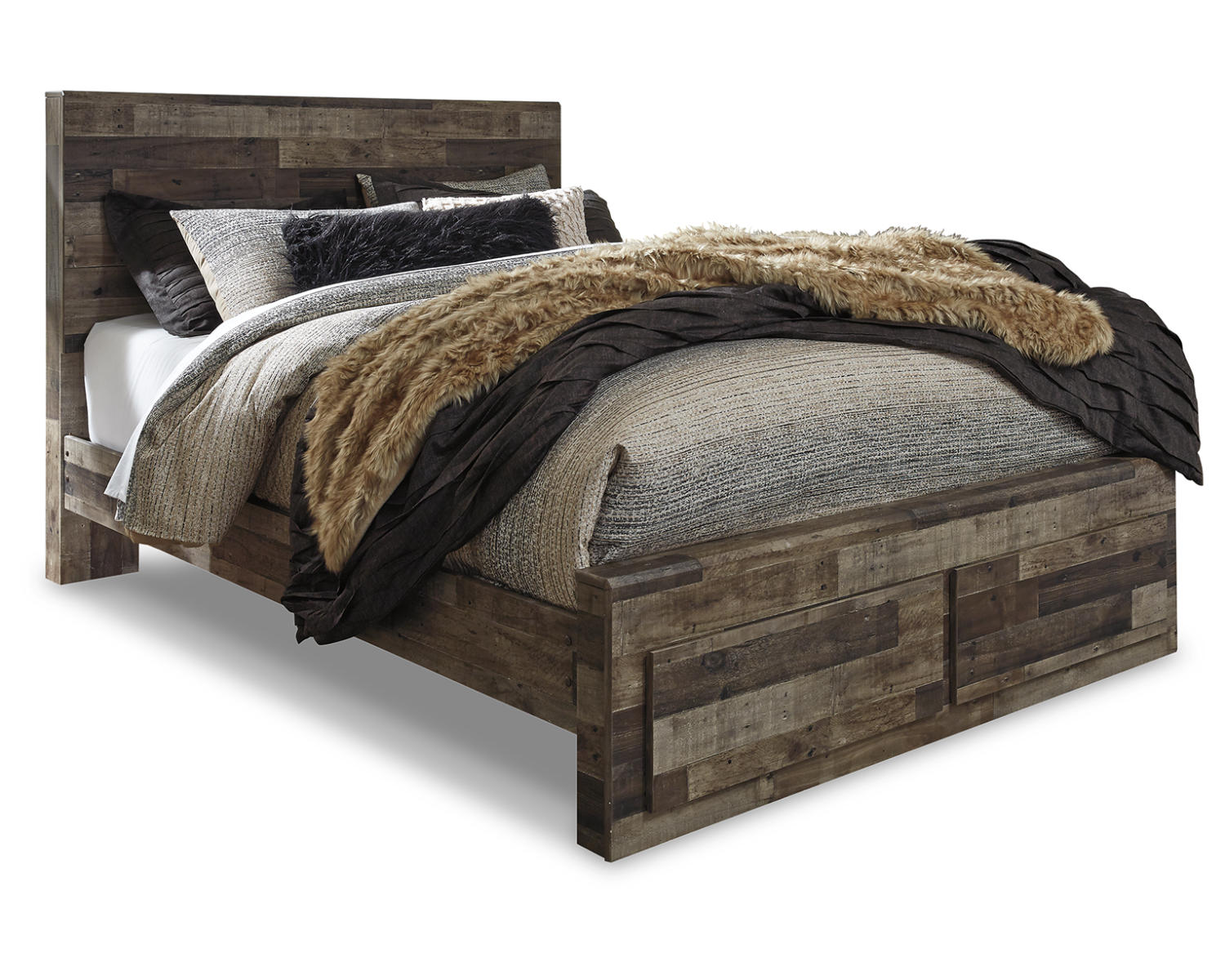 Derekson Queen Panel Storage Bed and 2 Nightstands