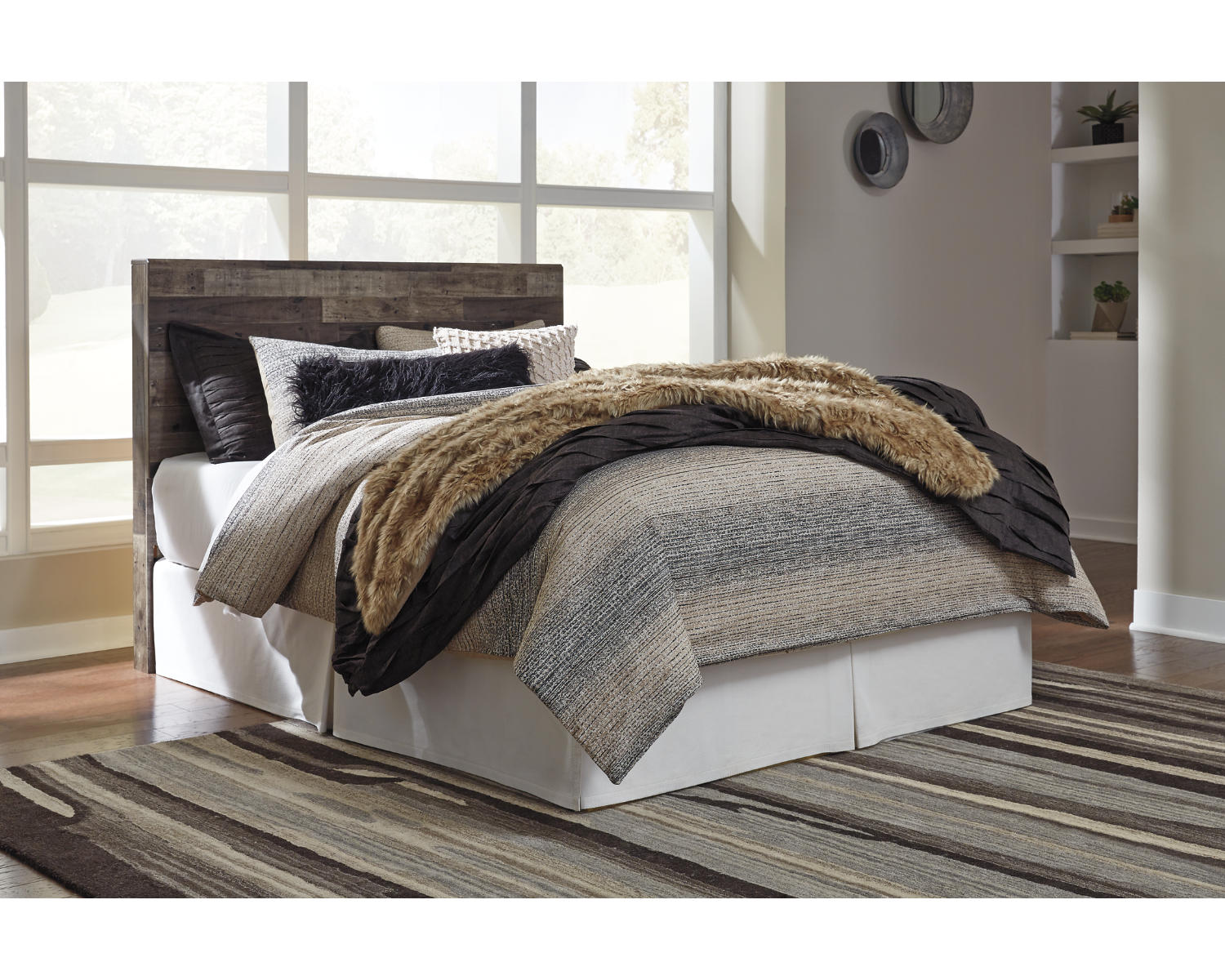 Derekson Queen Panel Headboard, Dresser, Mirror and Nightstand