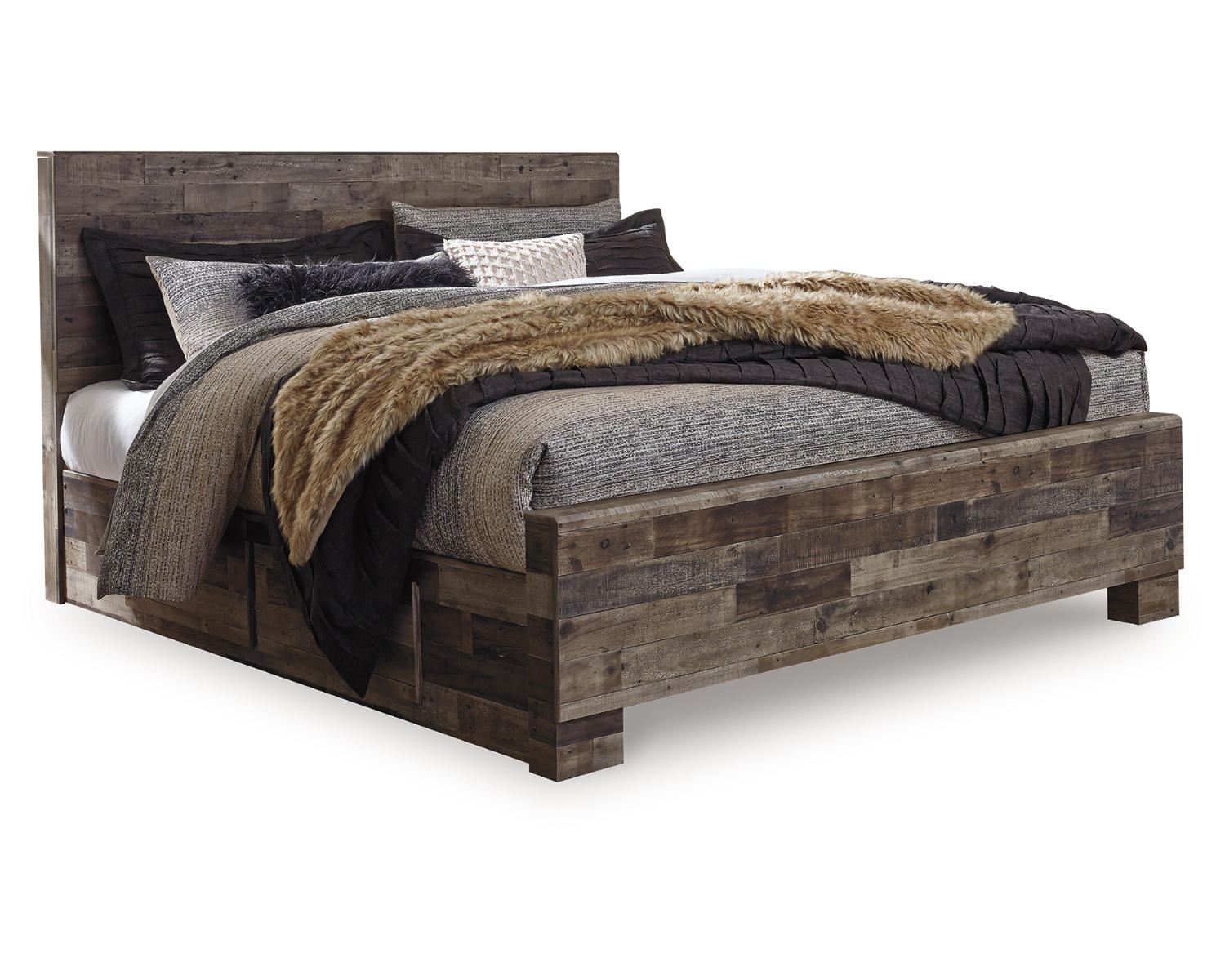 Derekson King Panel Bed with 2 Side Storage