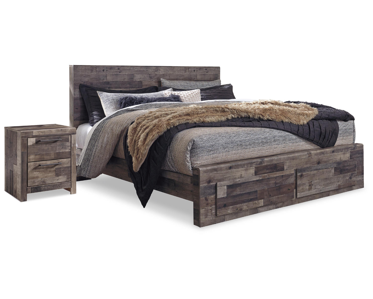 Derekson King Panel Storage Bed and 2 Nightstands