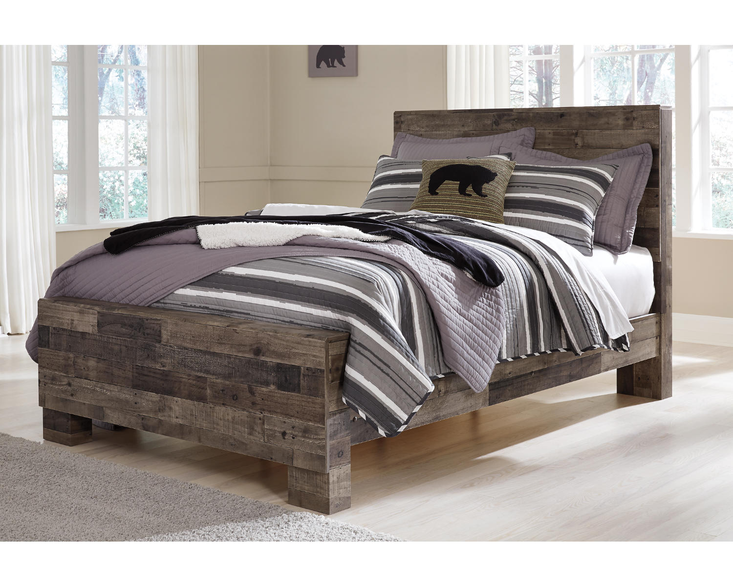 Derekson Full Panel Bed, Dresser and Chest
