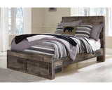Cama Derekson con almacenamiento y mesita de noche