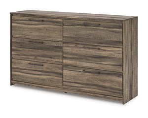 Cama Queen con almacenamiento, cómoda y mesita de noche Elbrim