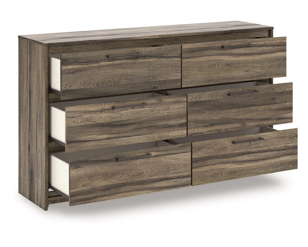 Cama Queen con almacenamiento, cómoda y mesita de noche Elbrim
