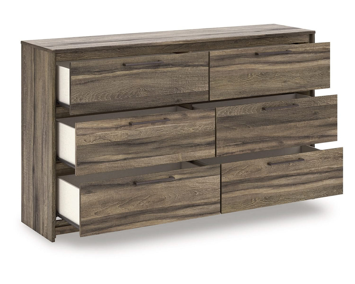 Cama Queen con almacenamiento, cómoda y mesita de noche Elbrim