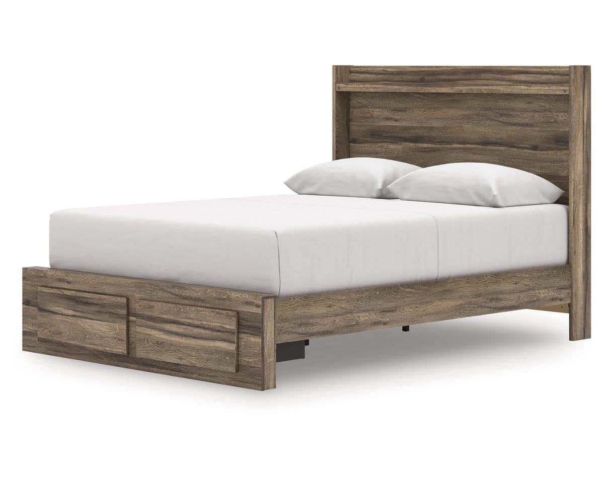 Cama Queen Elbrim con almacenamiento y paneles