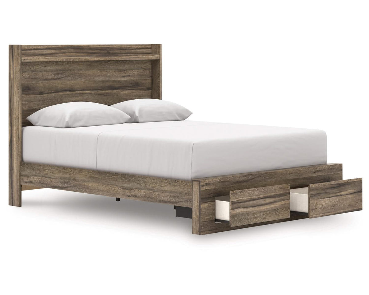 Cama Queen Elbrim con almacenamiento y paneles