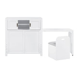 Sloane Collection Twin Bookcase Platform Bed with Hidden Desk, Stool and Storage Bench