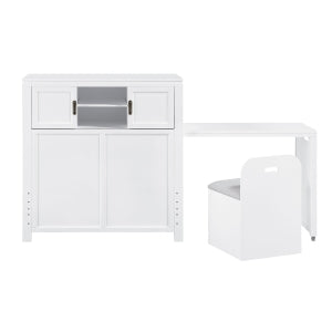 Sloane Collection Twin Bookcase Platform Bed with Hidden Desk, Stool and Storage Bench
