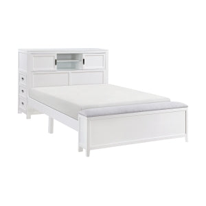 Sloane Collection Twin Bookcase Platform Bed with Hidden Desk, Stool and Storage Bench