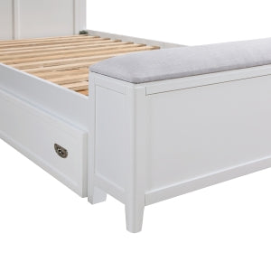 Sloane Collection Full Bookcase Platform Bed with Hidden Desk, Stool and Storage Bench