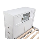 Sloane Collection Full Bookcase Platform Bed with Hidden Desk, Stool and Storage Bench