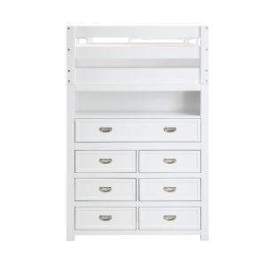 Sloane Collection Twin/Full Loft Bunk Bed with Chest and Hidden Desk