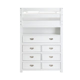 Sloane Collection Twin/Full Loft Bunk Bed with Chest and Hidden Desk