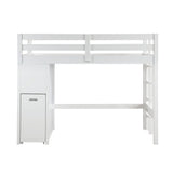 Sloane Collection Twin/Full Loft Bunk Bed with Chest and Hidden Desk