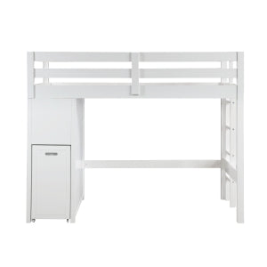Sloane Collection Twin/Full Loft Bunk Bed with Chest and Hidden Desk