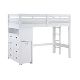 Sloane Collection Twin/Full Loft Bunk Bed with Chest and Hidden Desk