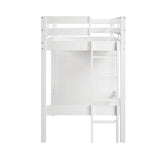 Sloane Collection Twin/Full Loft Bunk Bed with Chest and Hidden Desk