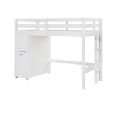 Sloane Collection Twin/Full Loft Bunk Bed with Chest and Hidden Desk