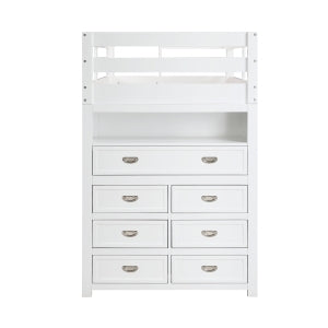 Sloane Collection Twin/Full Loft Bunk Bed with Chest and Hidden Desk