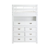 Sloane Collection Twin/Full Loft Bunk Bed with Chest and Hidden Desk