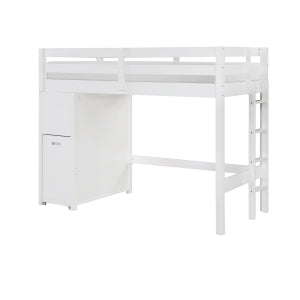 Sloane Collection Twin/Full Loft Bunk Bed with Chest and Hidden Desk