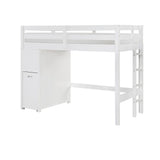 Sloane Collection Twin/Full Loft Bunk Bed with Chest and Hidden Desk