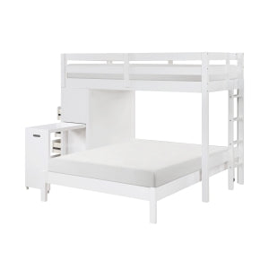 Sloane Collection Twin/Full Loft Bunk Bed with Chest and Hidden Desk