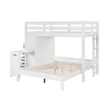 Sloane Collection Twin/Full Loft Bunk Bed with Chest and Hidden Desk