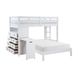 Sloane Collection Twin/Full Loft Bunk Bed with Chest and Hidden Desk