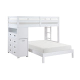 Sloane Collection Twin/Full Loft Bunk Bed with Chest and Hidden Desk