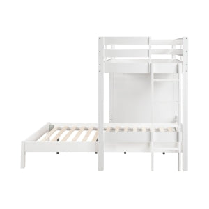 Sloane Collection Twin/Full Loft Bunk Bed with Chest and Hidden Desk