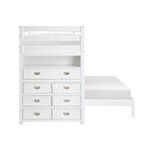 Sloane Collection Twin/Full Loft Bunk Bed with Chest and Hidden Desk
