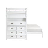 Sloane Collection Twin/Full Loft Bunk Bed with Chest and Hidden Desk