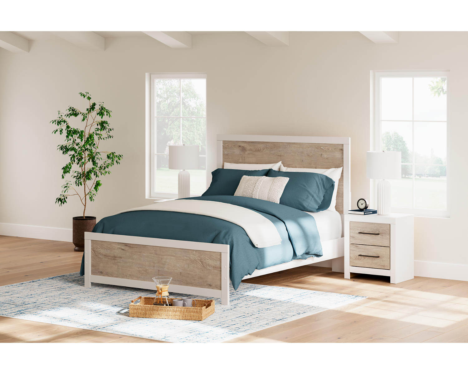 Charbitt Queen Panel Bed, Dresser, Mirror and Nightstand