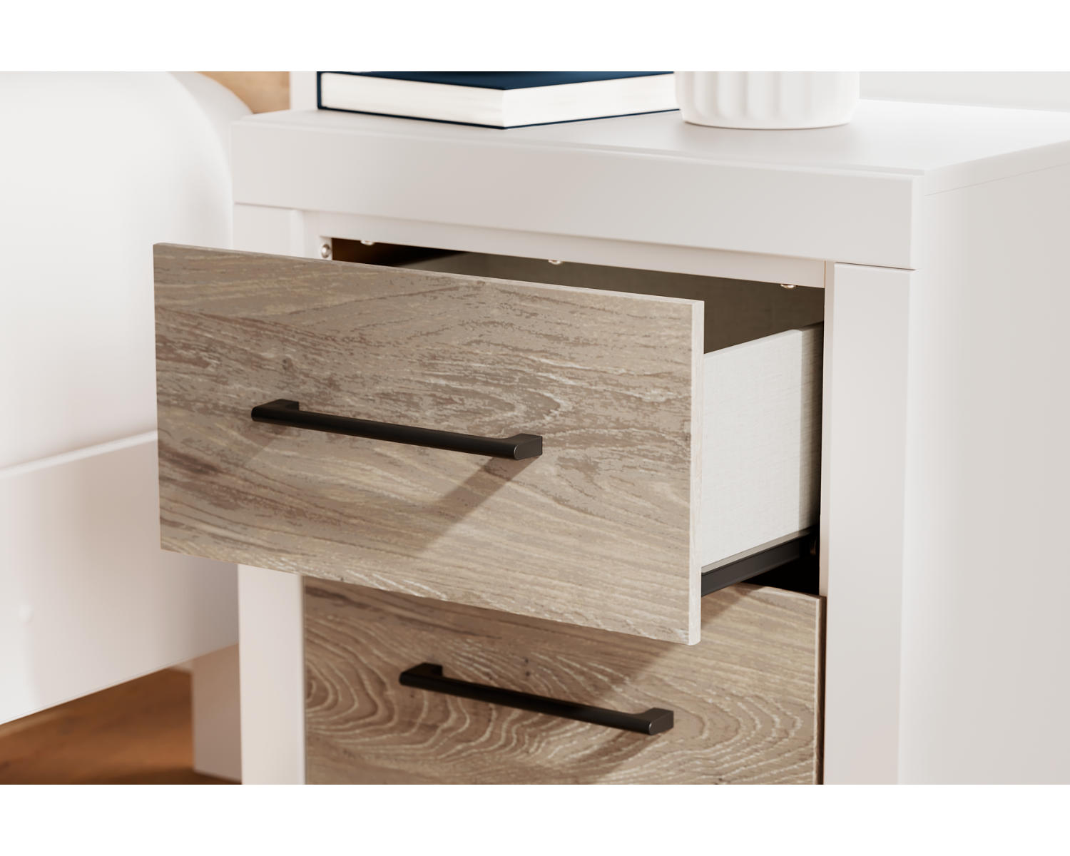 Charbitt Queen Panel Bed, Dresser, Mirror and Nightstand