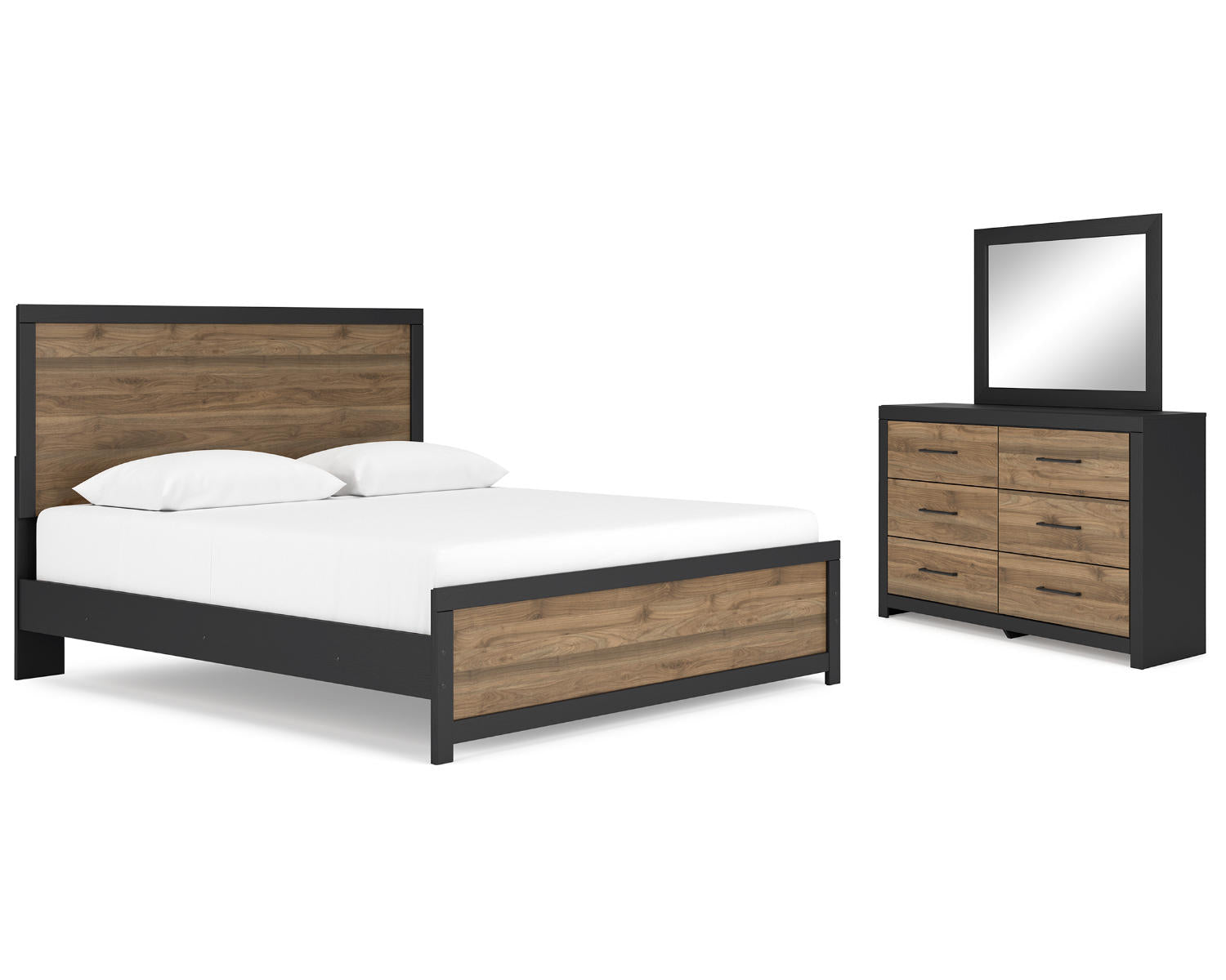 Vertani King Panel Bed, Dresser and Mirror