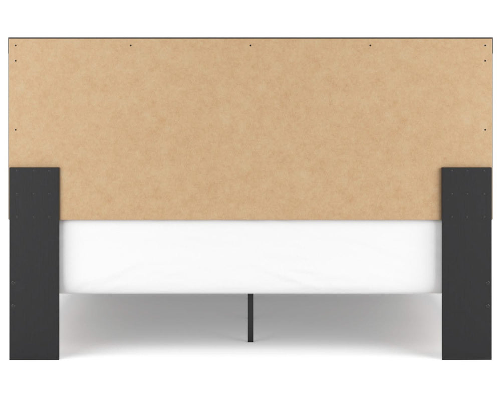 Cama King con paneles, cómoda y espejo Vertani