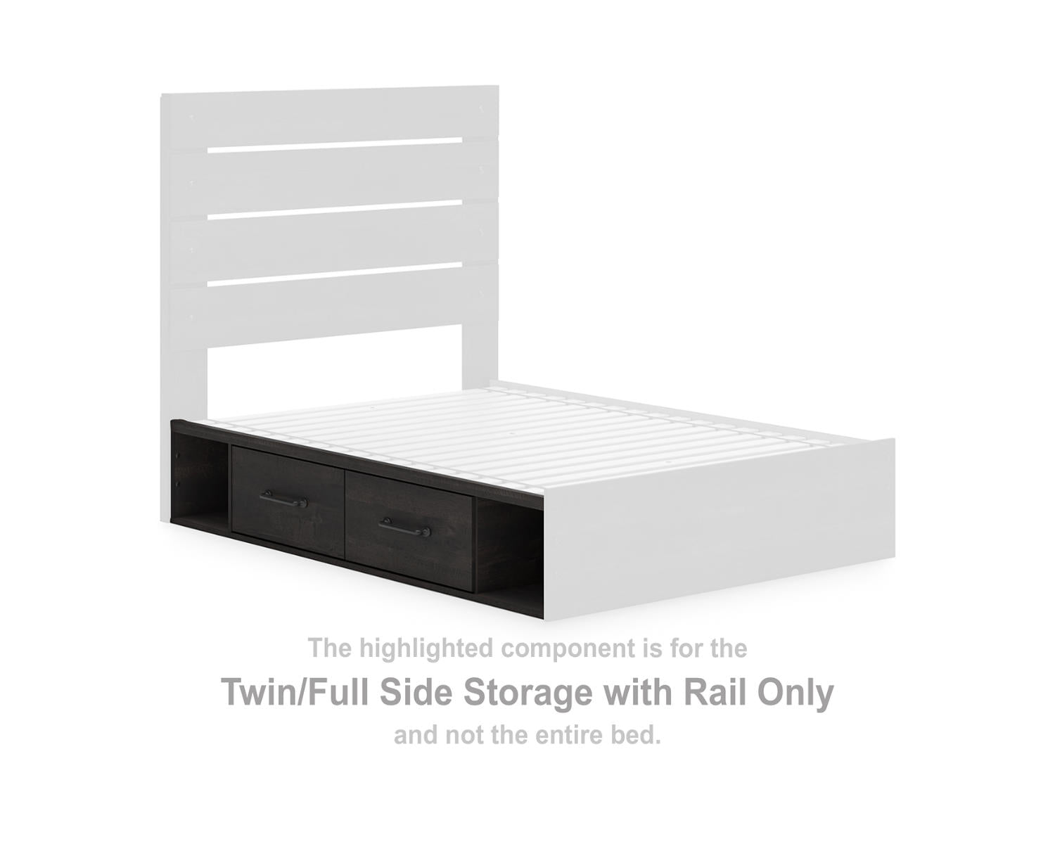 Hollivern Twin/Full Side Storage with Rail