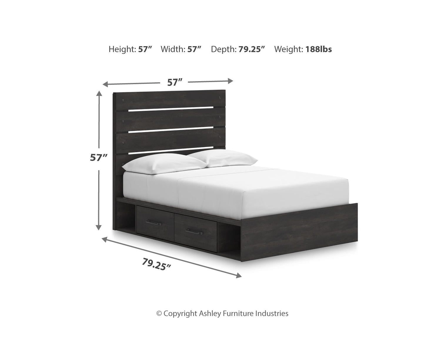 Hollivern Full Panel Storage Bed