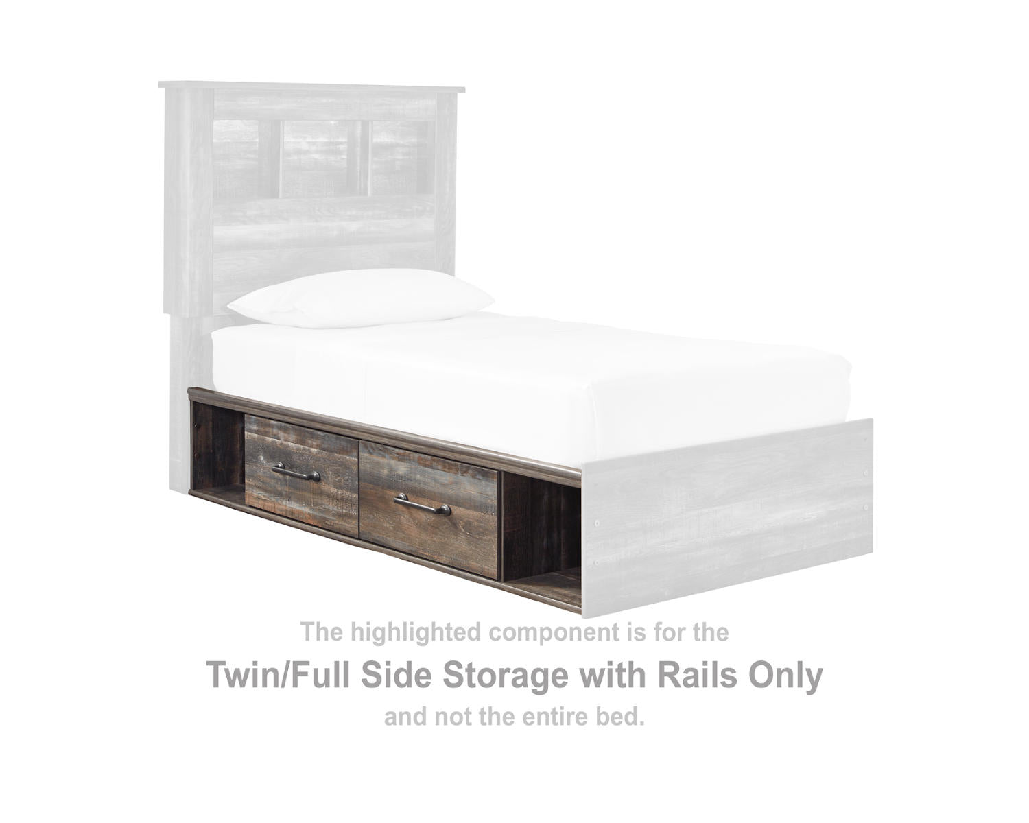 Drystan Twin/Full Side Storage with Rails