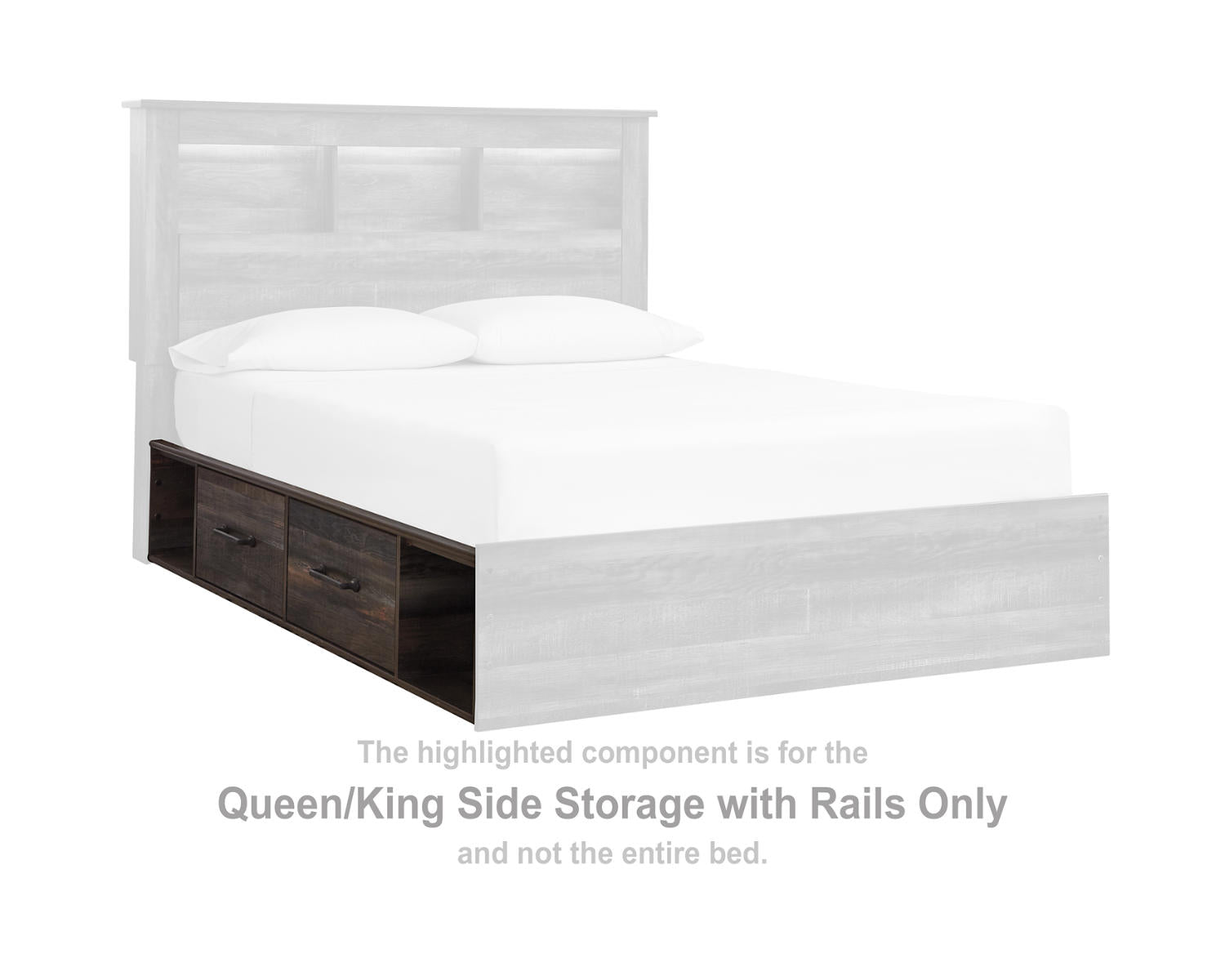 Drystan Queen/King Side Storage with Rails