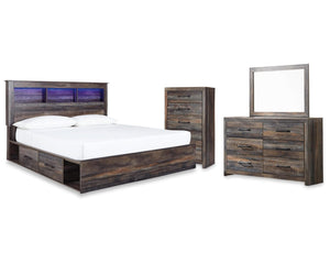 Drystan King Storage Bed, Dresser, Mirror and Chest